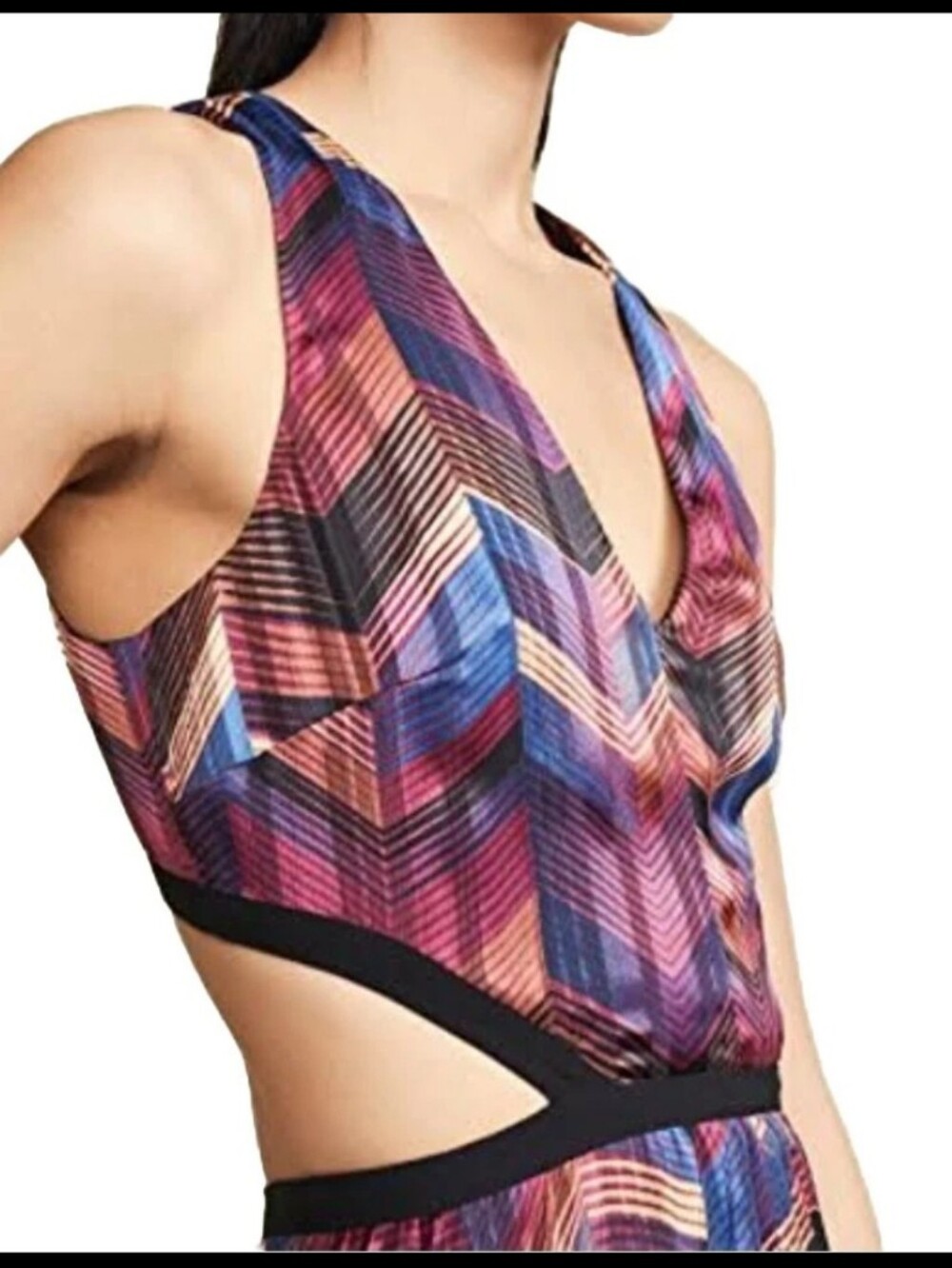Ba&Sh Multicolor Geometric Maxi Dress with Cutout - Picture 3 of 9